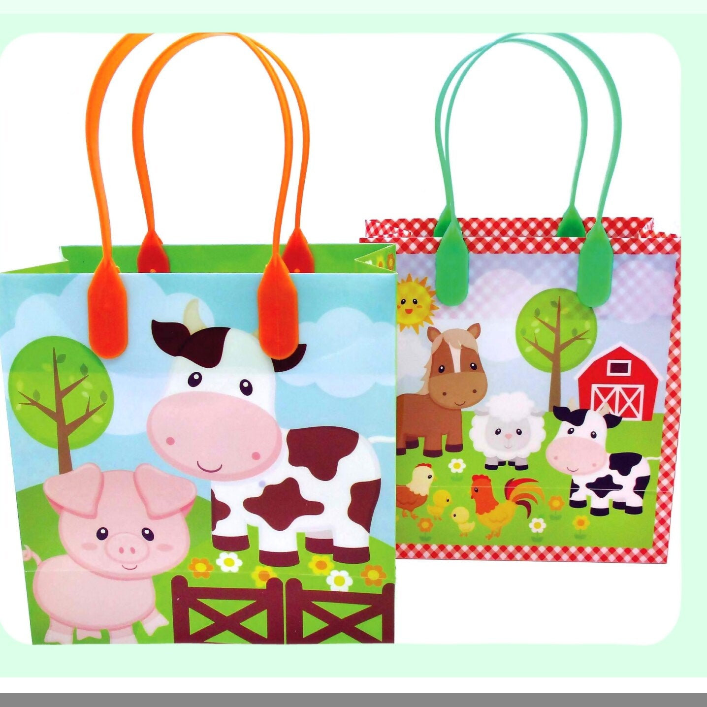 Barnyard Birthday Party Favor Set with Bags, Stamps, Stickers, Coloring Books, and Crayons