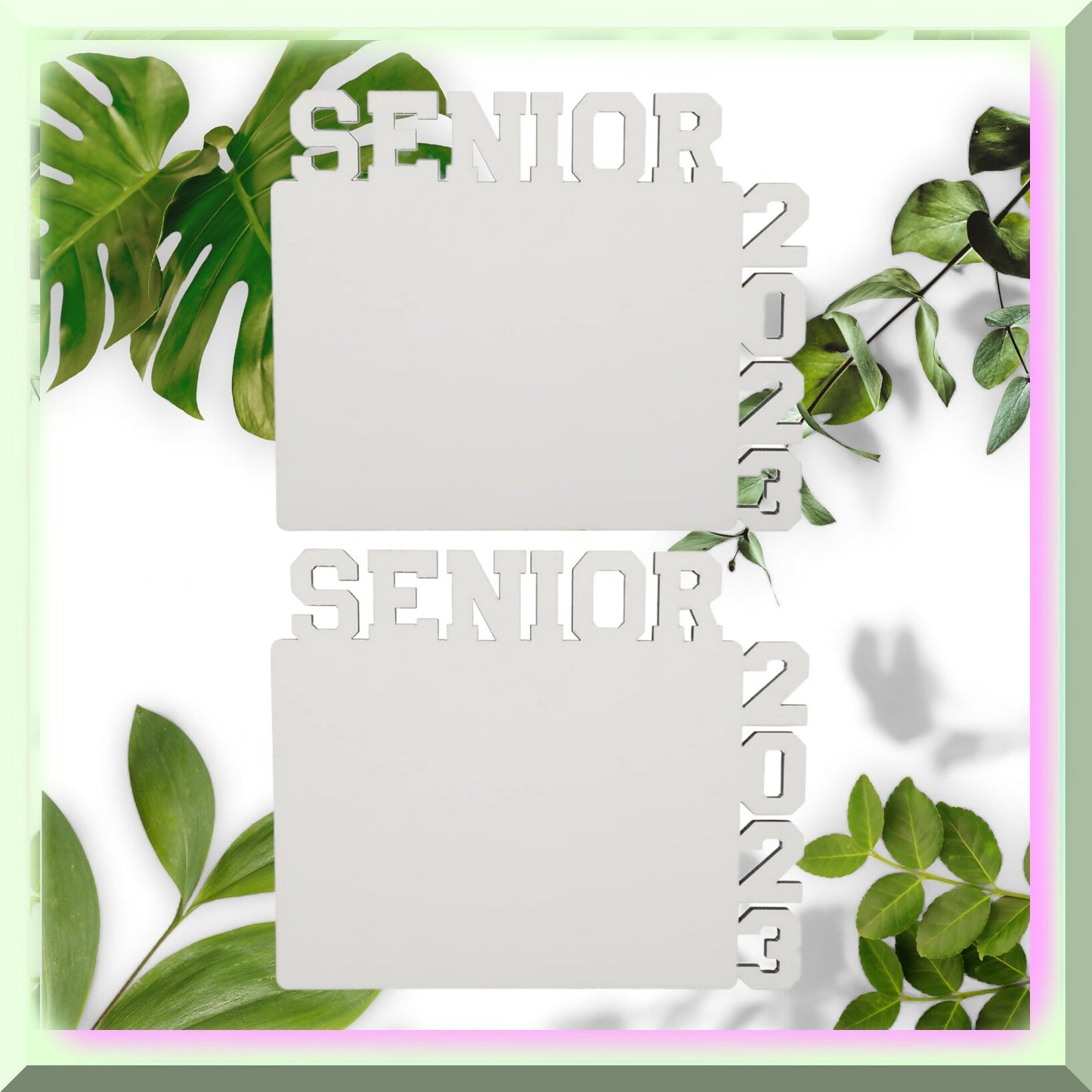 2-Piece White Graduation Photo Frame Set