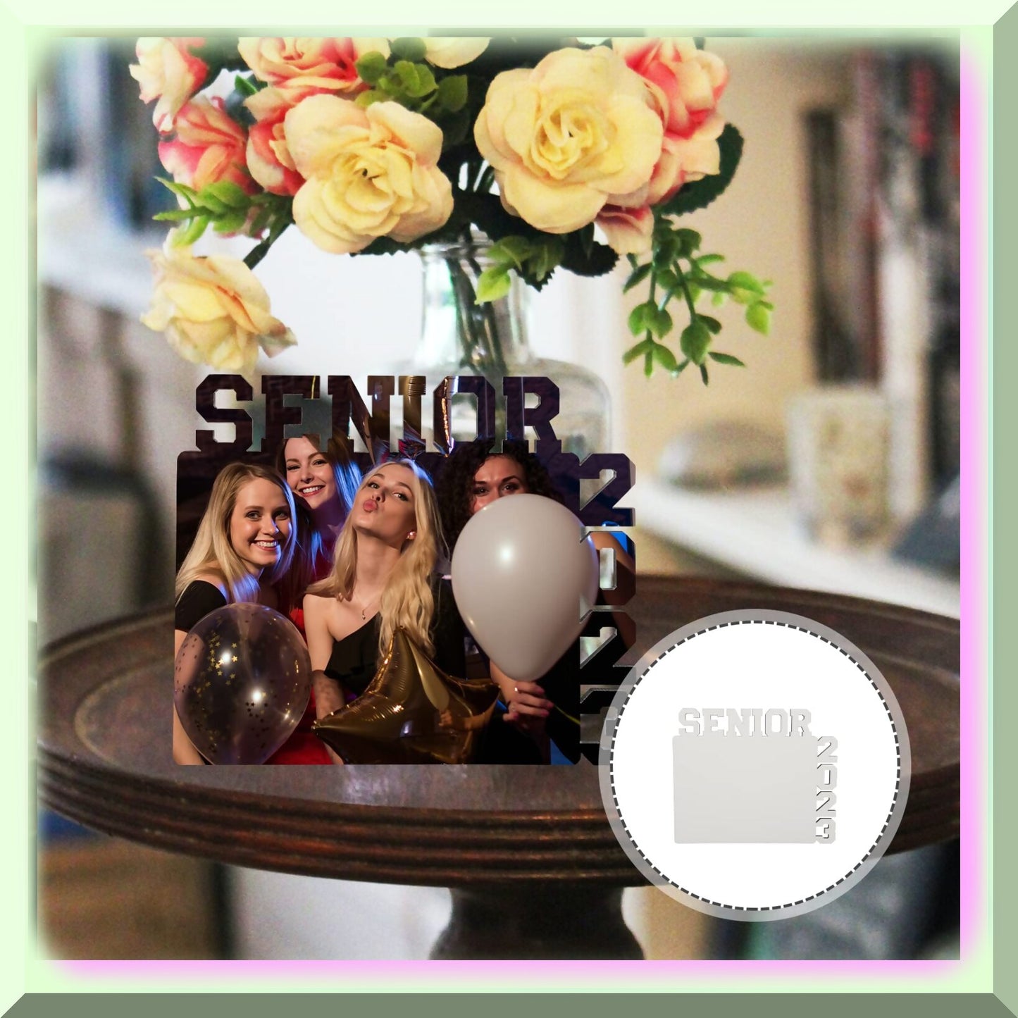 2-Piece White Graduation Photo Frame Set
