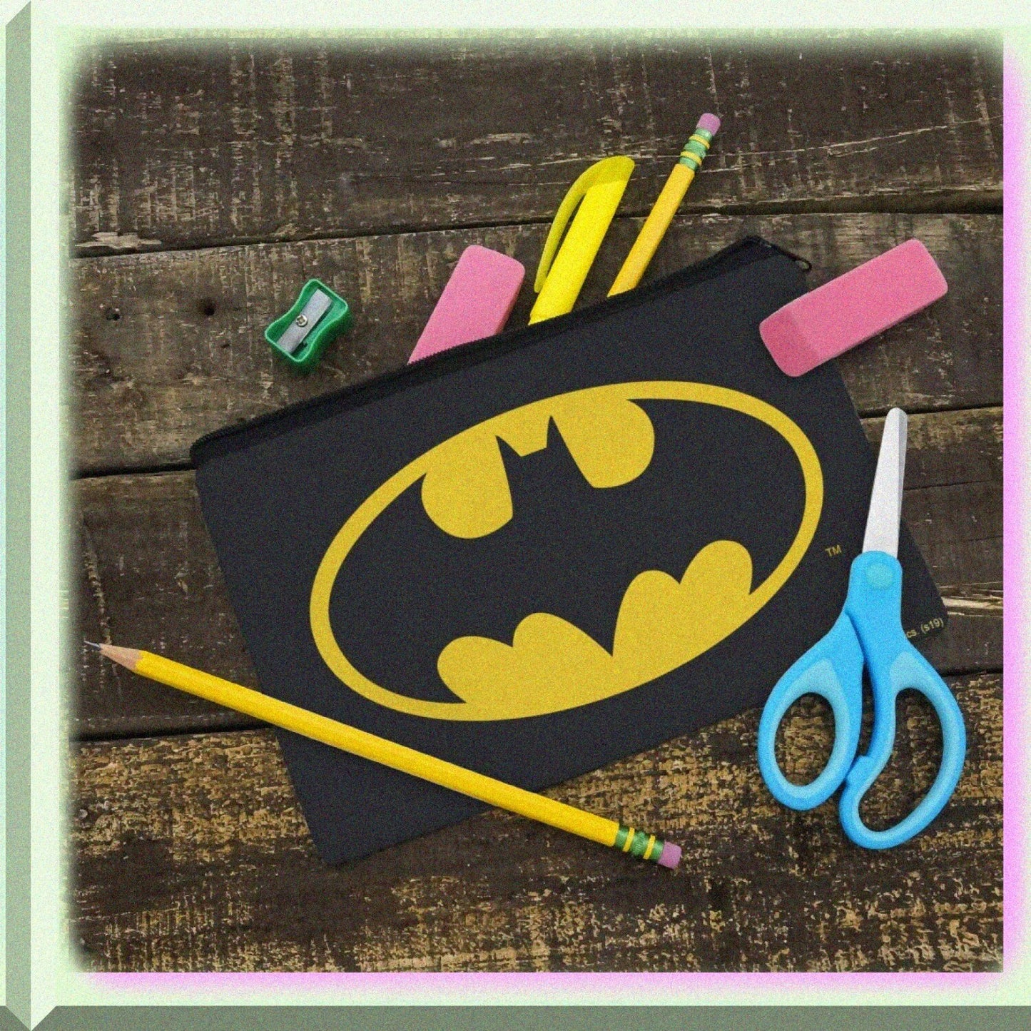 Clic Bat Shield Logo Pencil Organizer Zipper Pouch