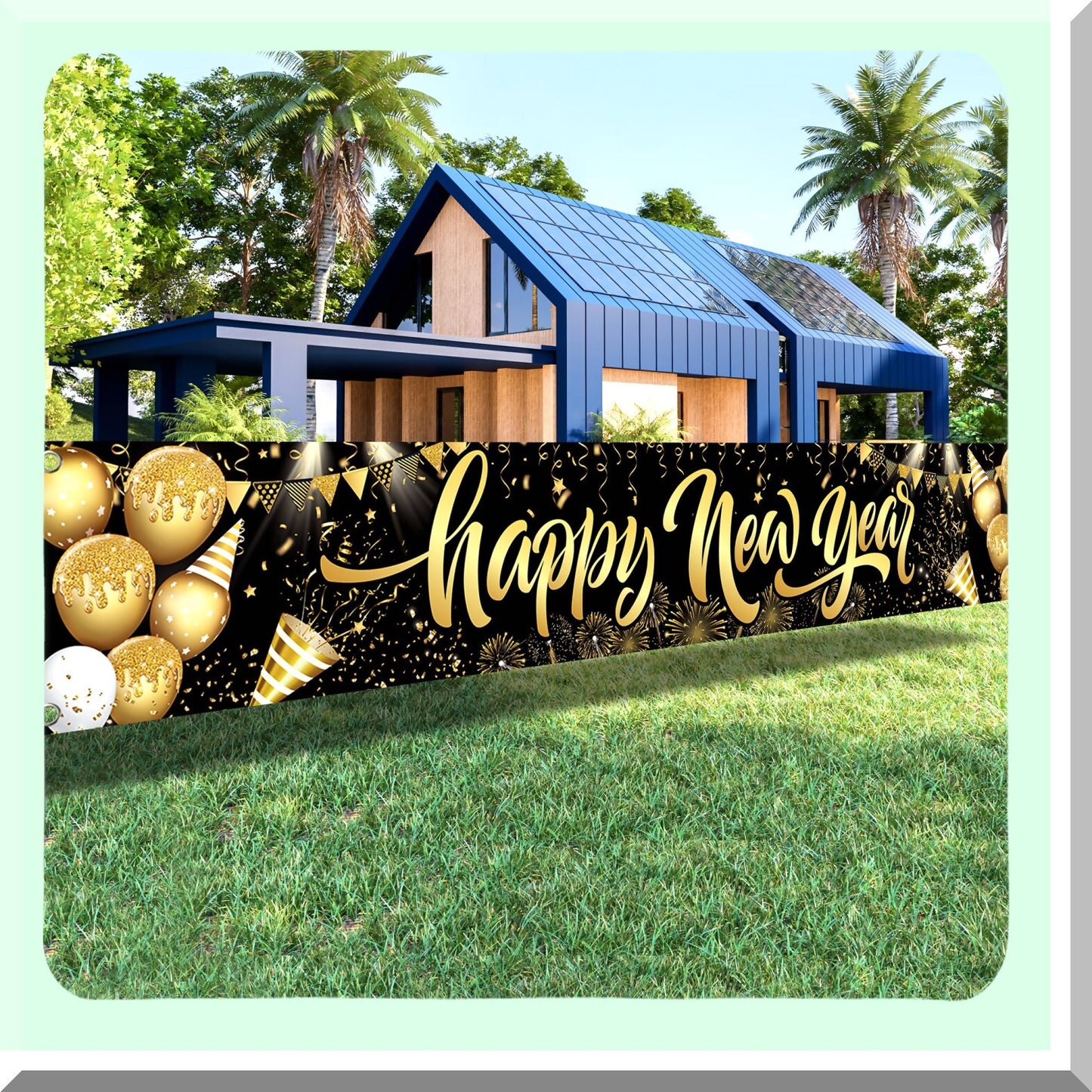 Large 2024 Happy New Year Banner for Outdoor and Indoor Decor