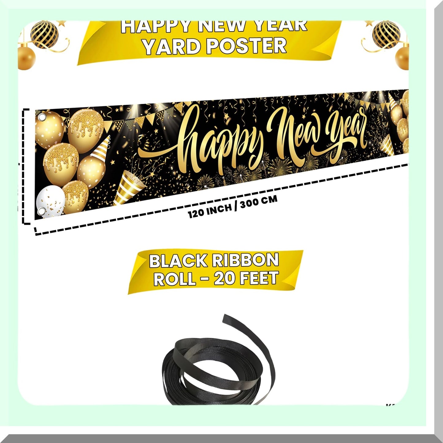 Large 2024 Happy New Year Banner for Outdoor and Indoor Decor
