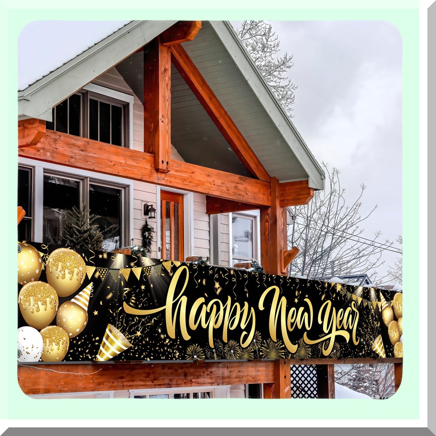 Large 2024 Happy New Year Banner for Outdoor and Indoor Decor
