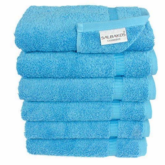 Hand Towels Set 16"x30" Aqua 6-Pack