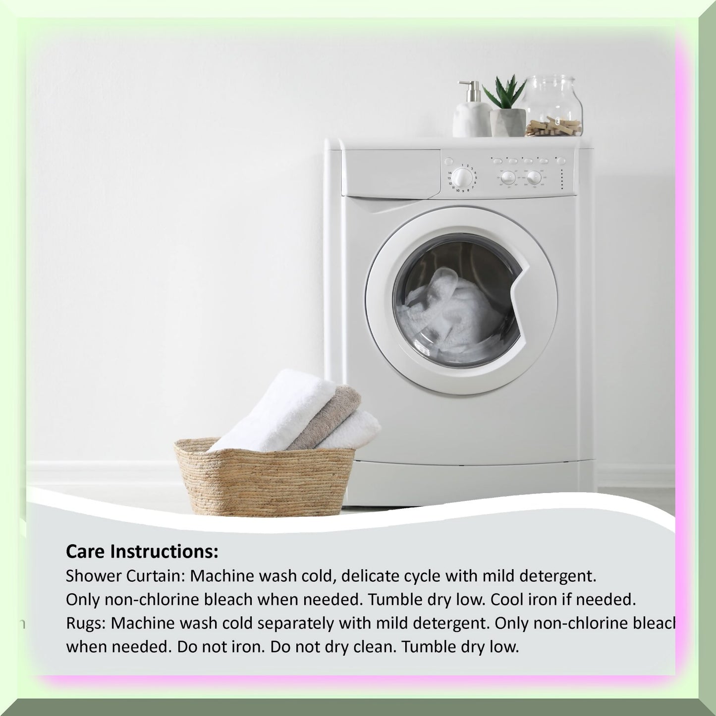 15-Piece Bathroom Shower Curtain Set Black Linen