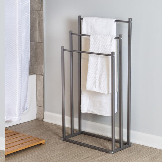 3-Tier Towel Rack Nickel 18L x 8