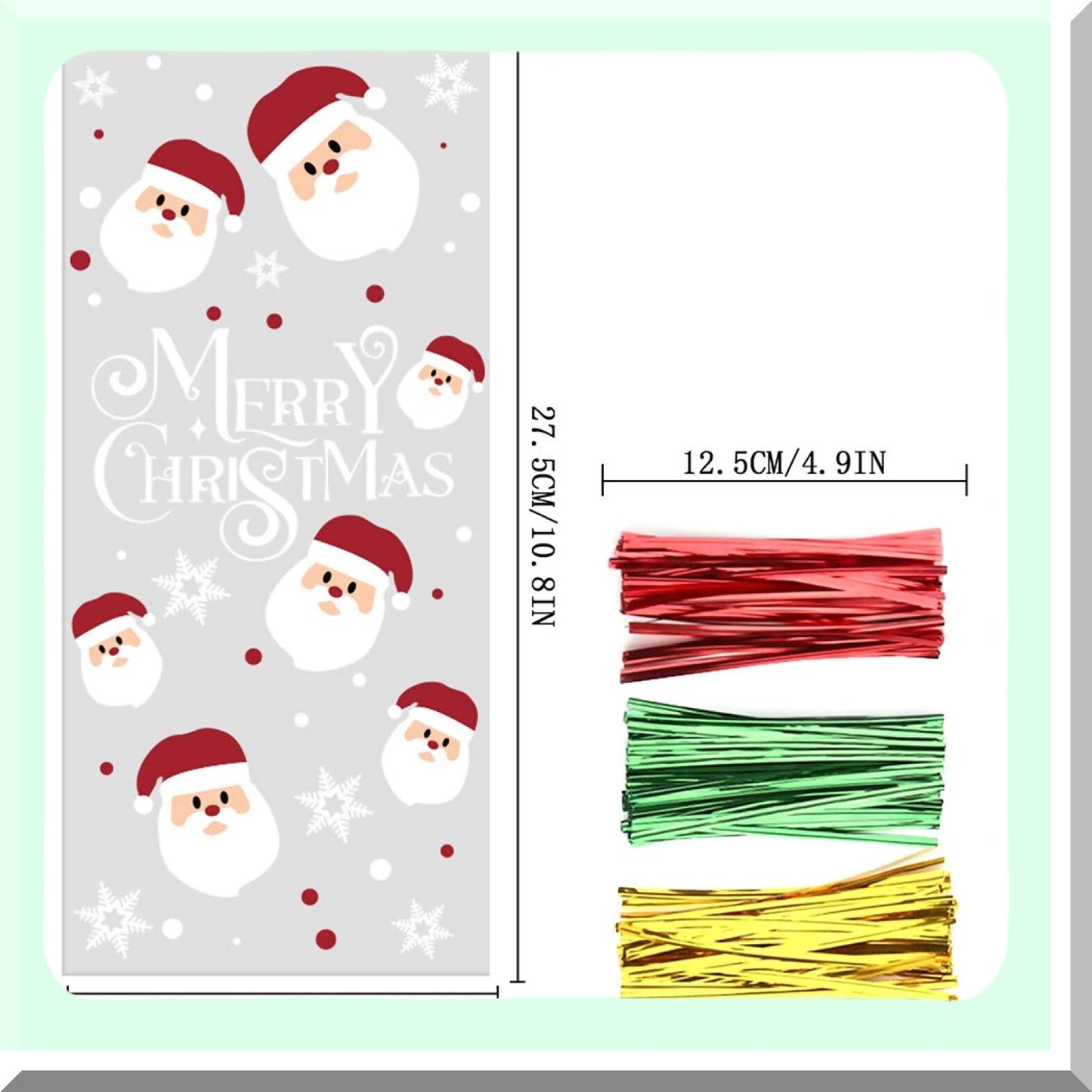 Xmas Treat Bags with Twist Ties for Party Supplies