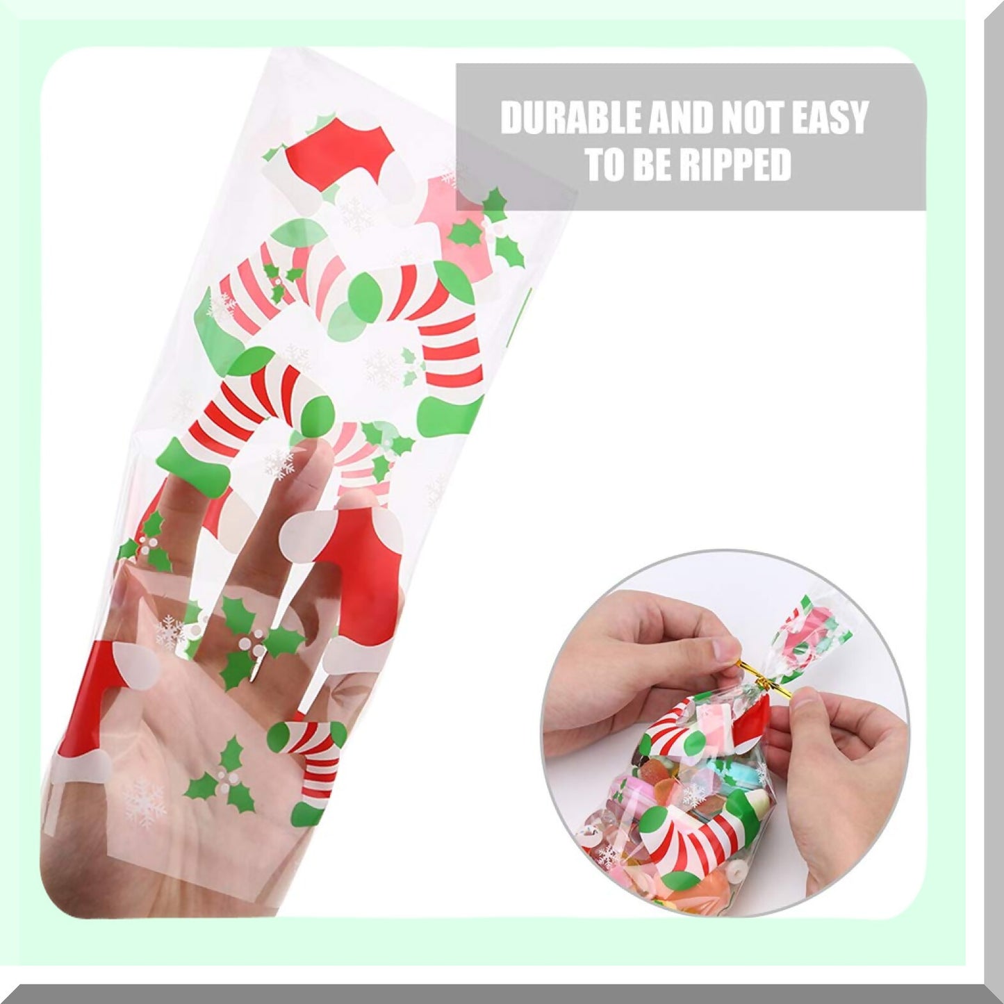 Xmas Treat Bags with Twist Ties for Party Supplies