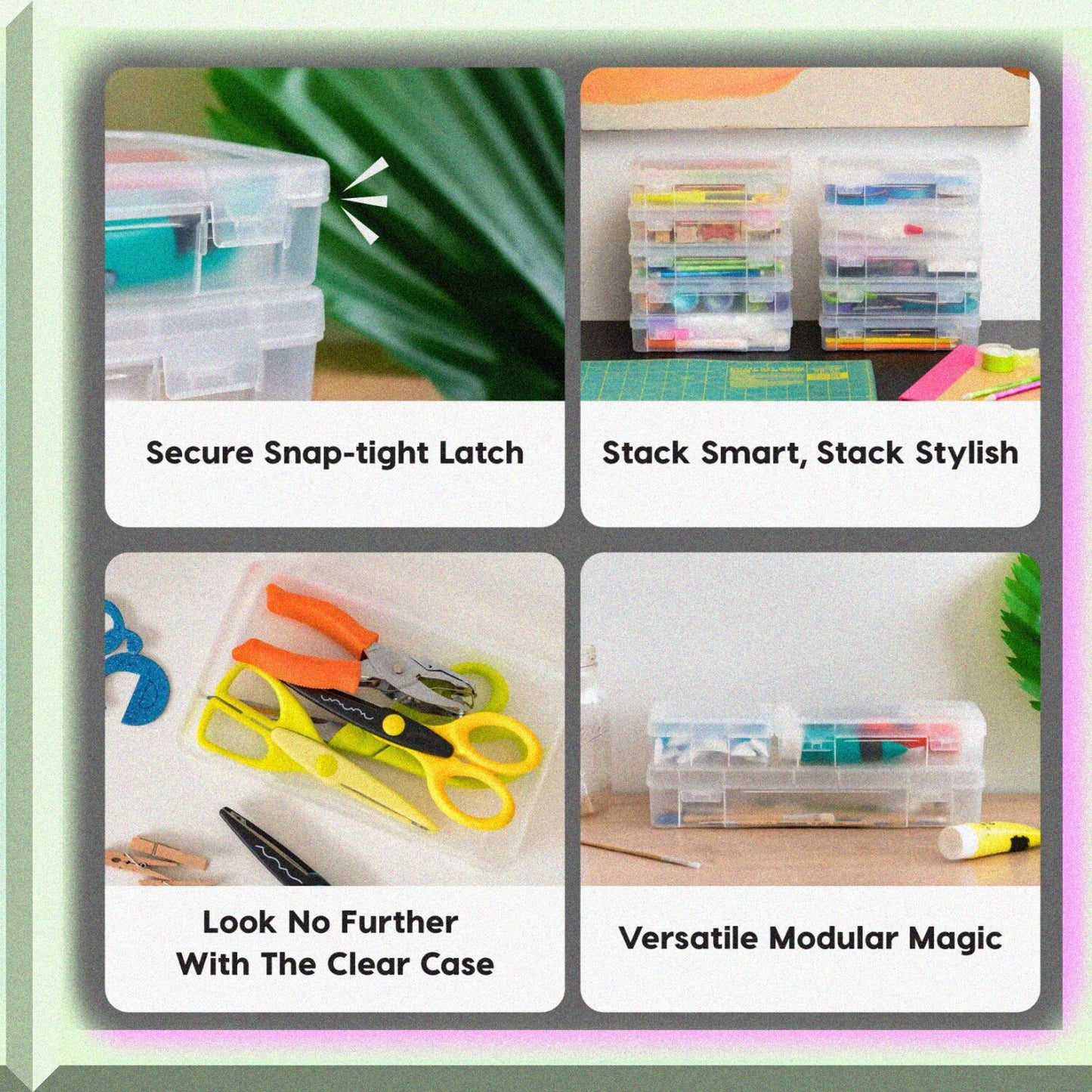 10 Pack Medium Plastic Hobby Art Storage Containers