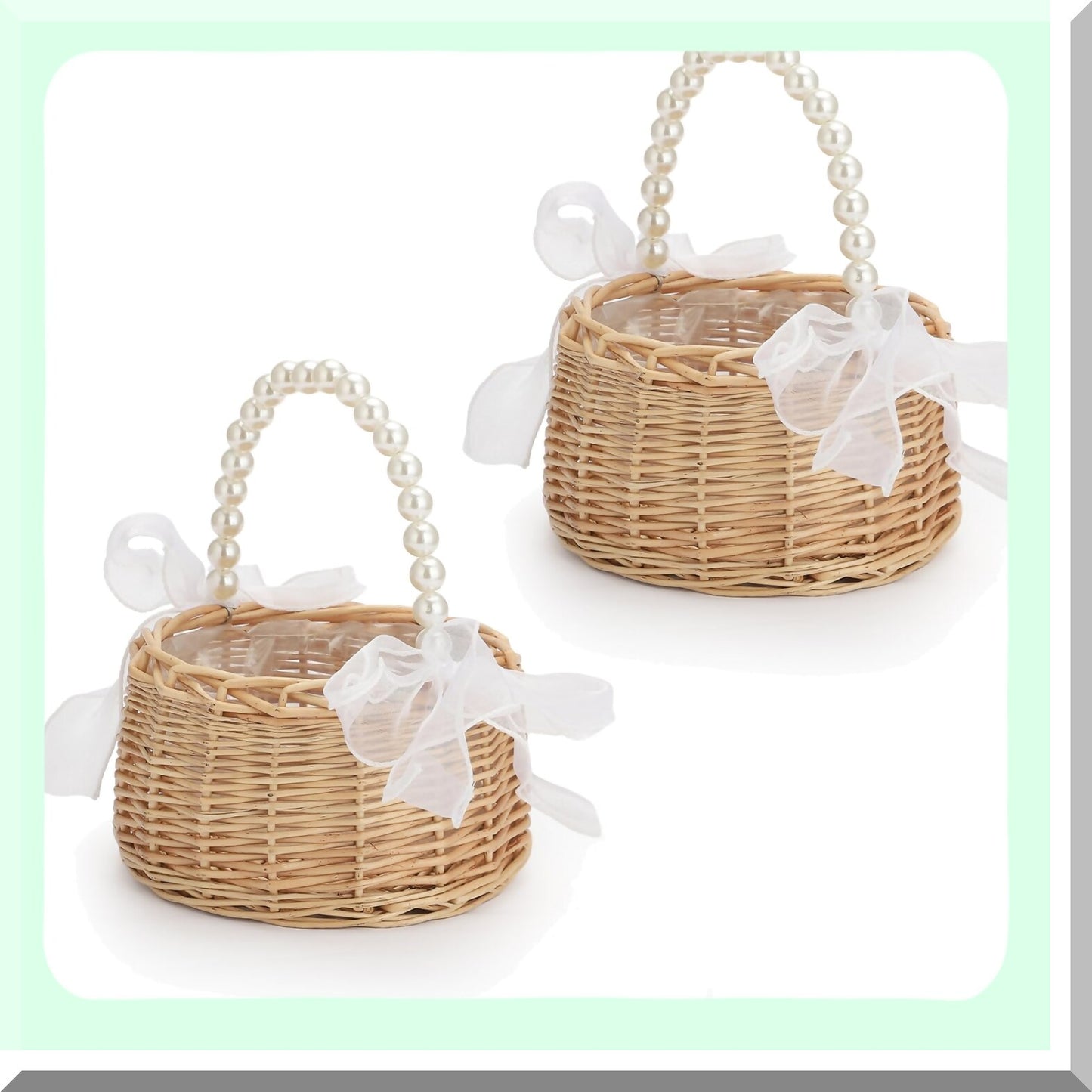 Flower Basket with Handle for Weddings and Decor