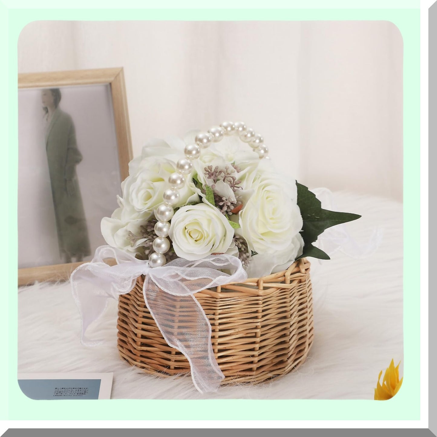 Flower Basket with Handle for Weddings and Decor