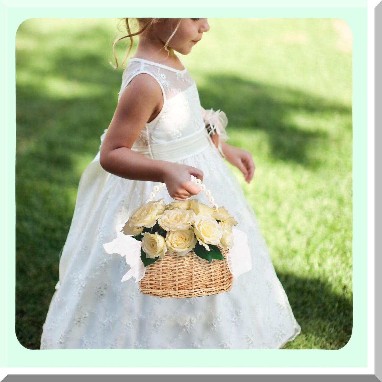 Flower Basket with Handle for Weddings and Decor