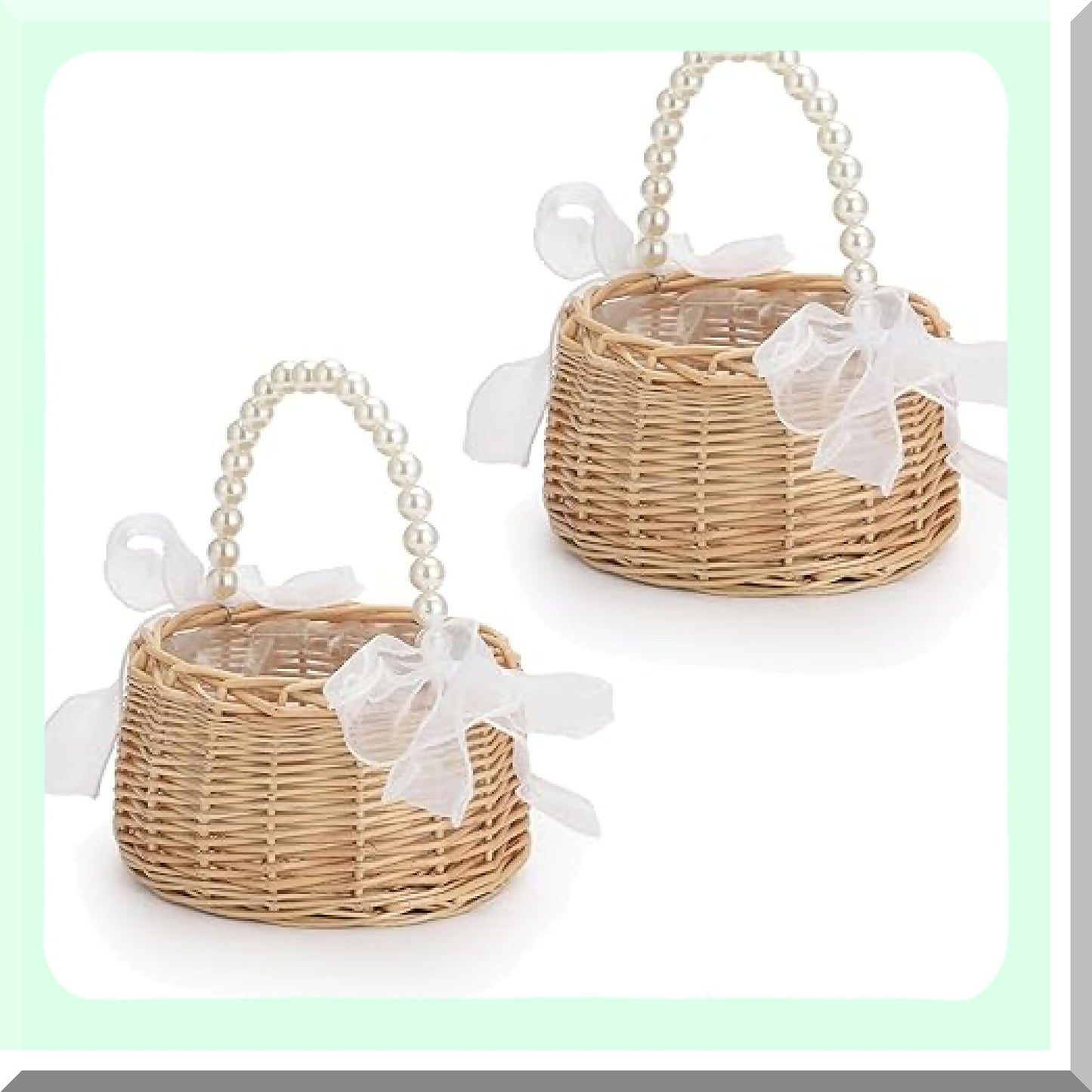 Flower Basket with Handle for Weddings and Decor
