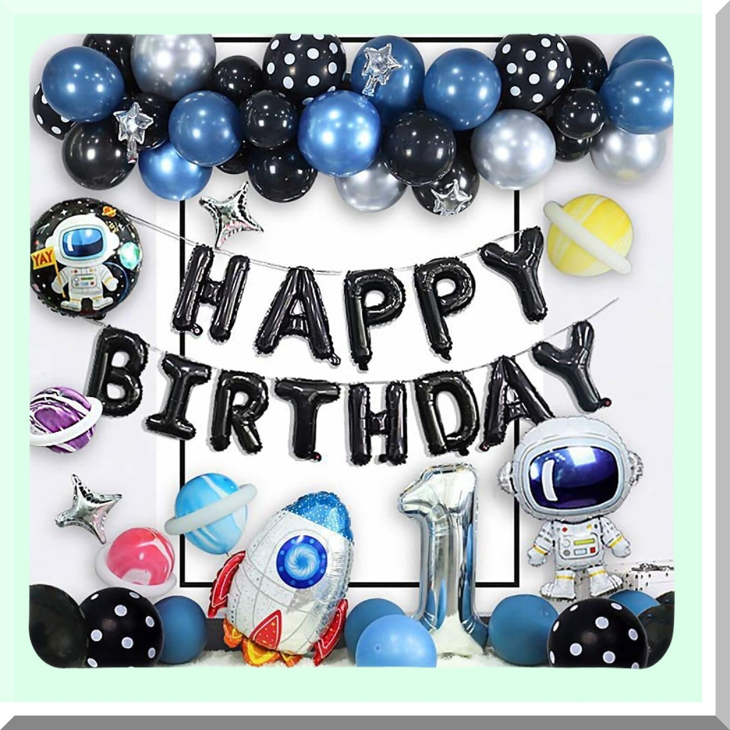 Space Theme Party Balloons Set for Kids Birthday Decorations