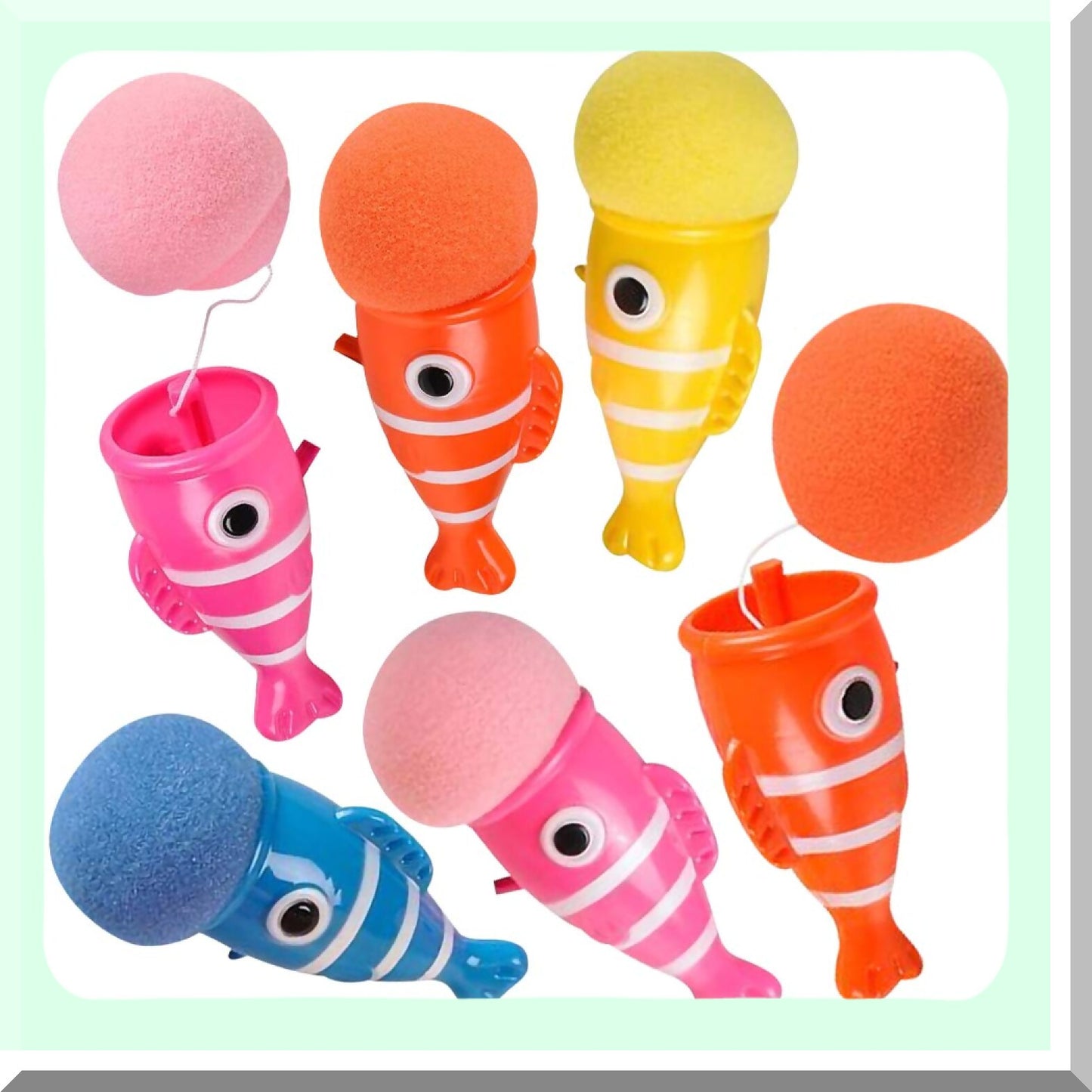 Colorful Foam Ball Launchers Pack of 12 for Kids