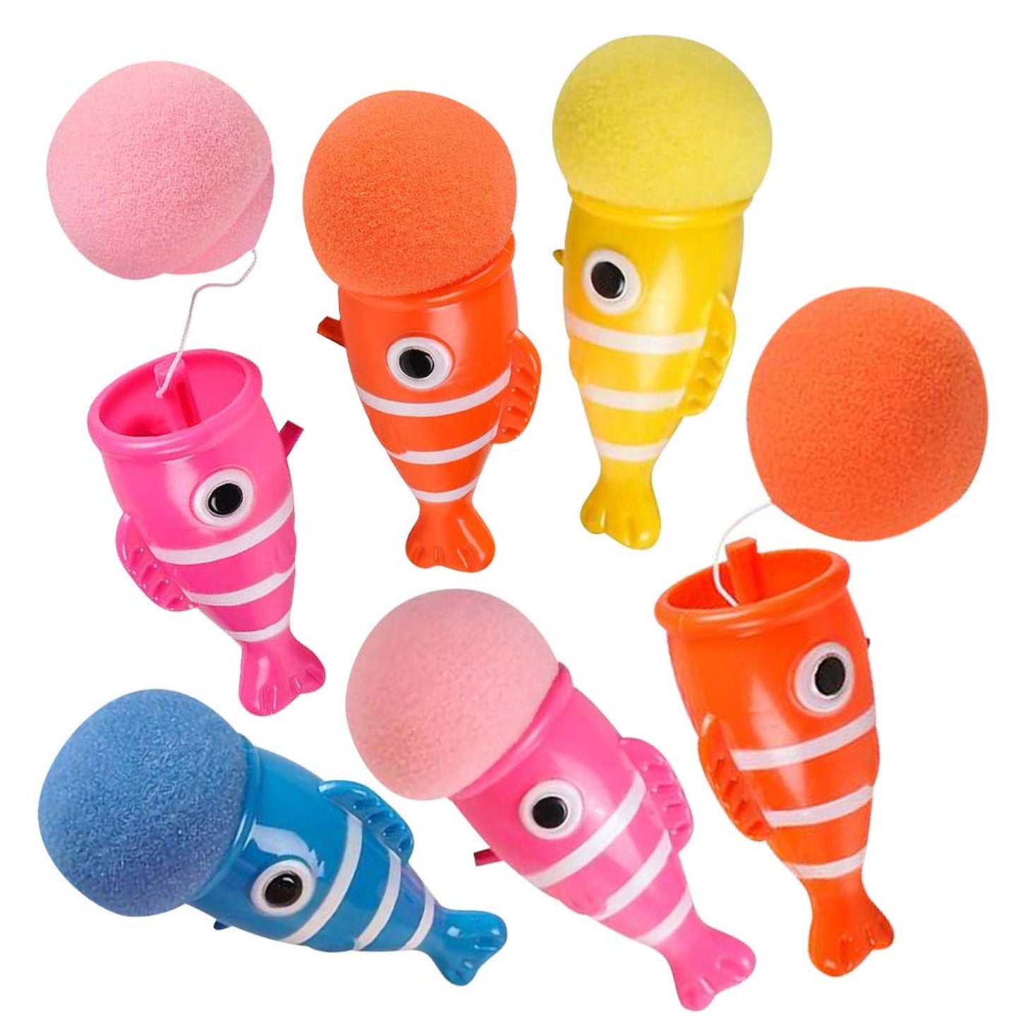 Colorful Foam Ball Launchers Pack of 12 for Kids