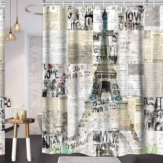 Paris Eiffel Tower Shower Curtain 72x72 Polyester
