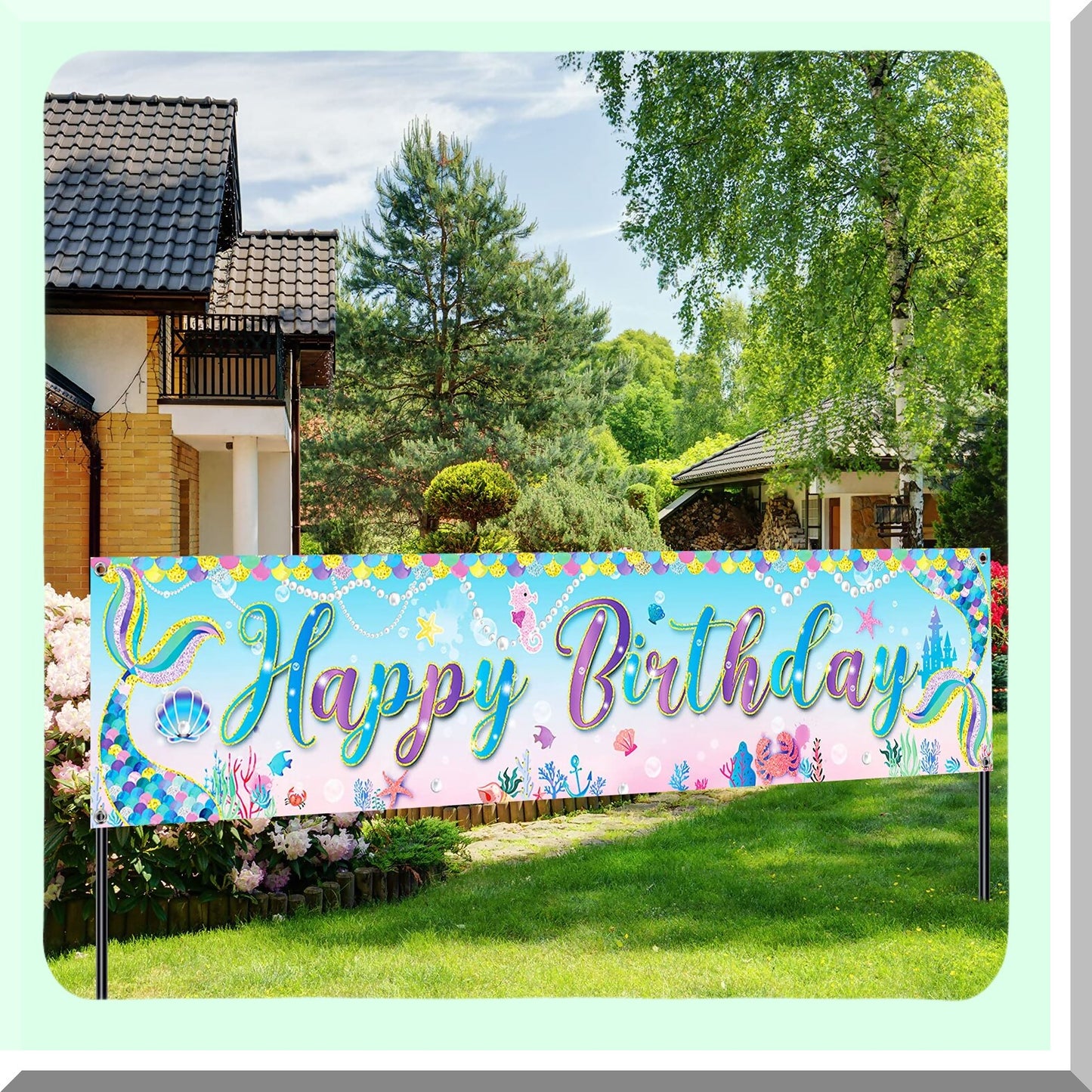 Mermaid Birthday Banner for Under the Sea Party Decorations