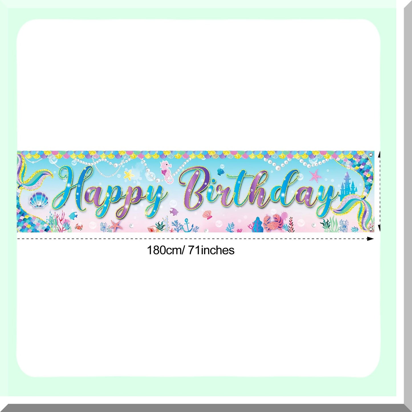 Mermaid Birthday Banner for Under the Sea Party Decorations