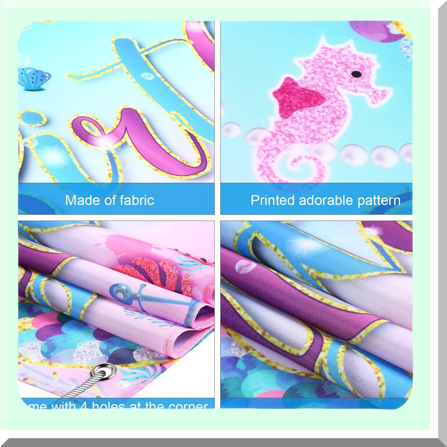 Mermaid Birthday Banner for Under the Sea Party Decorations