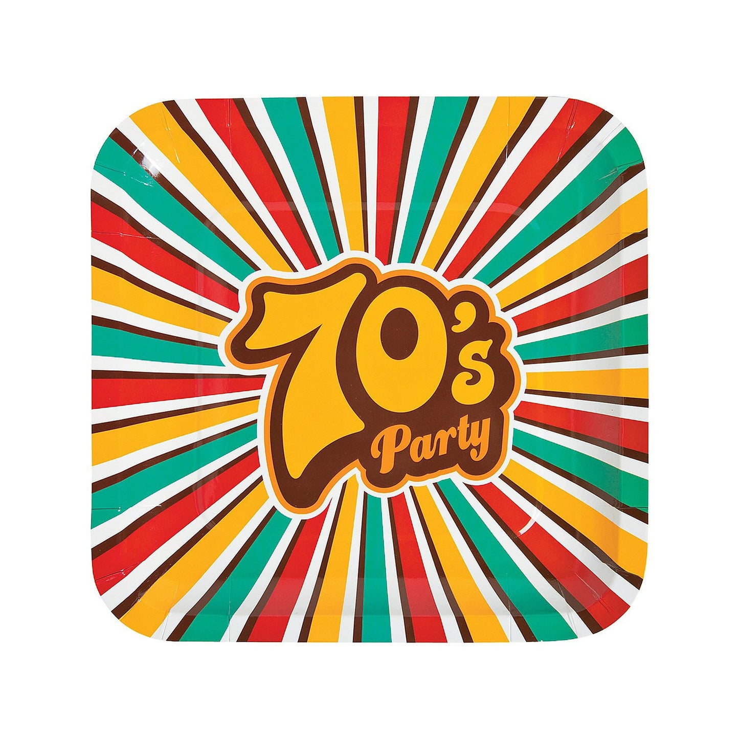 70s Party Paper Dinner Plates 8 Pack