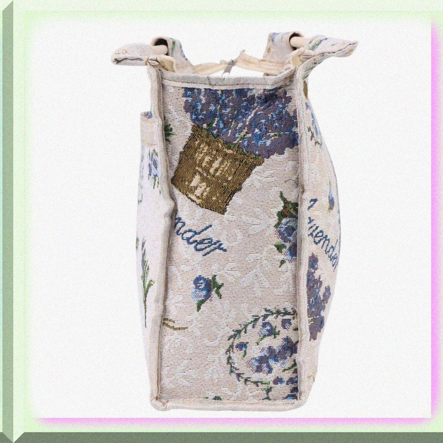 Knitting Yarn Storage Bag with Wooden Handle