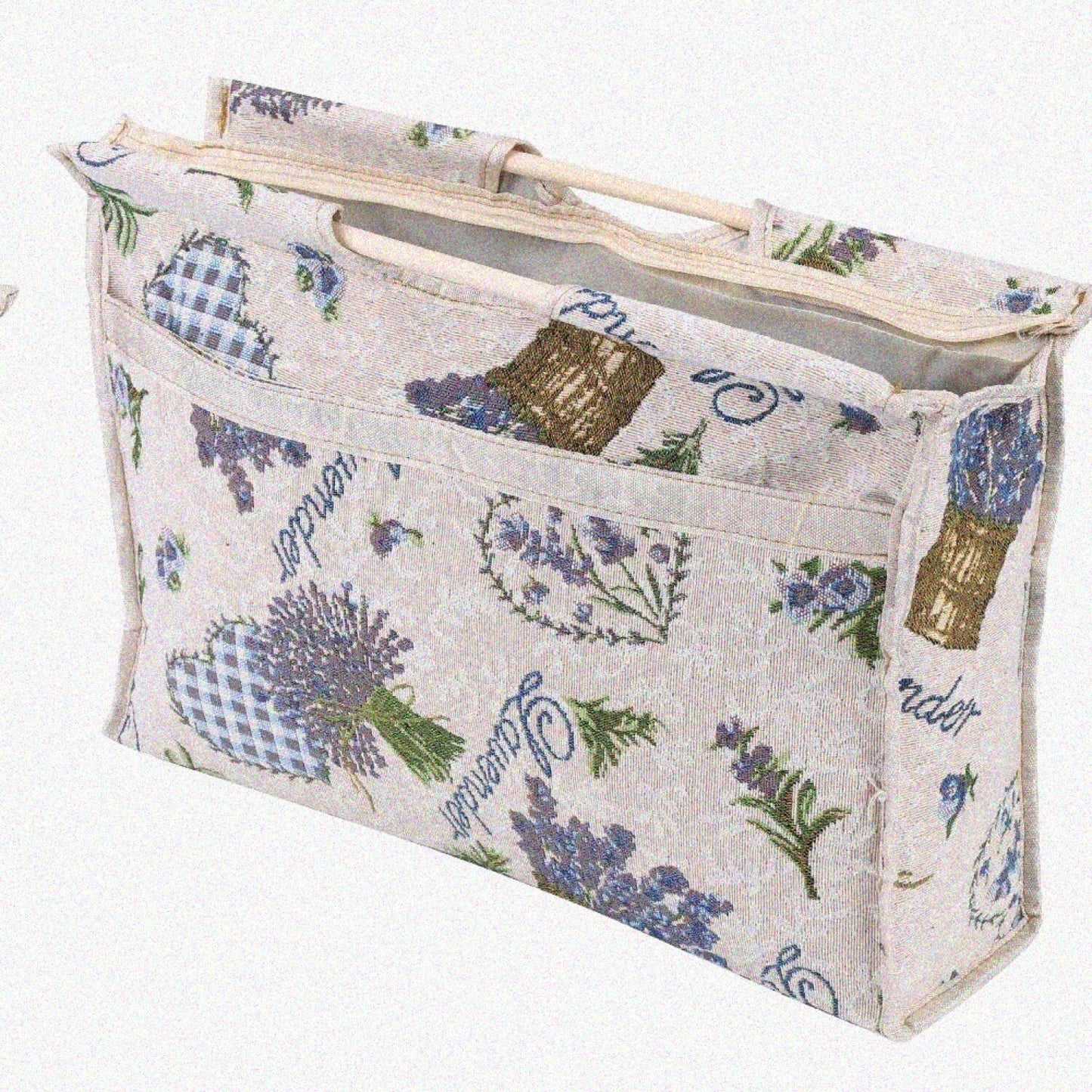 Knitting Yarn Storage Bag with Wooden Handle