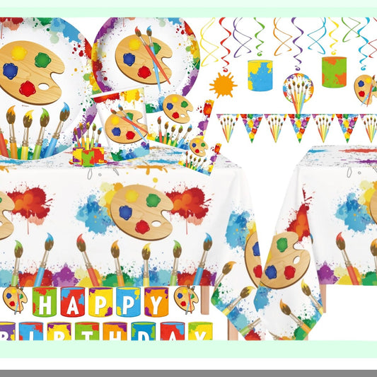 Complete Art Birthday Party Supplies for 30 Guests
