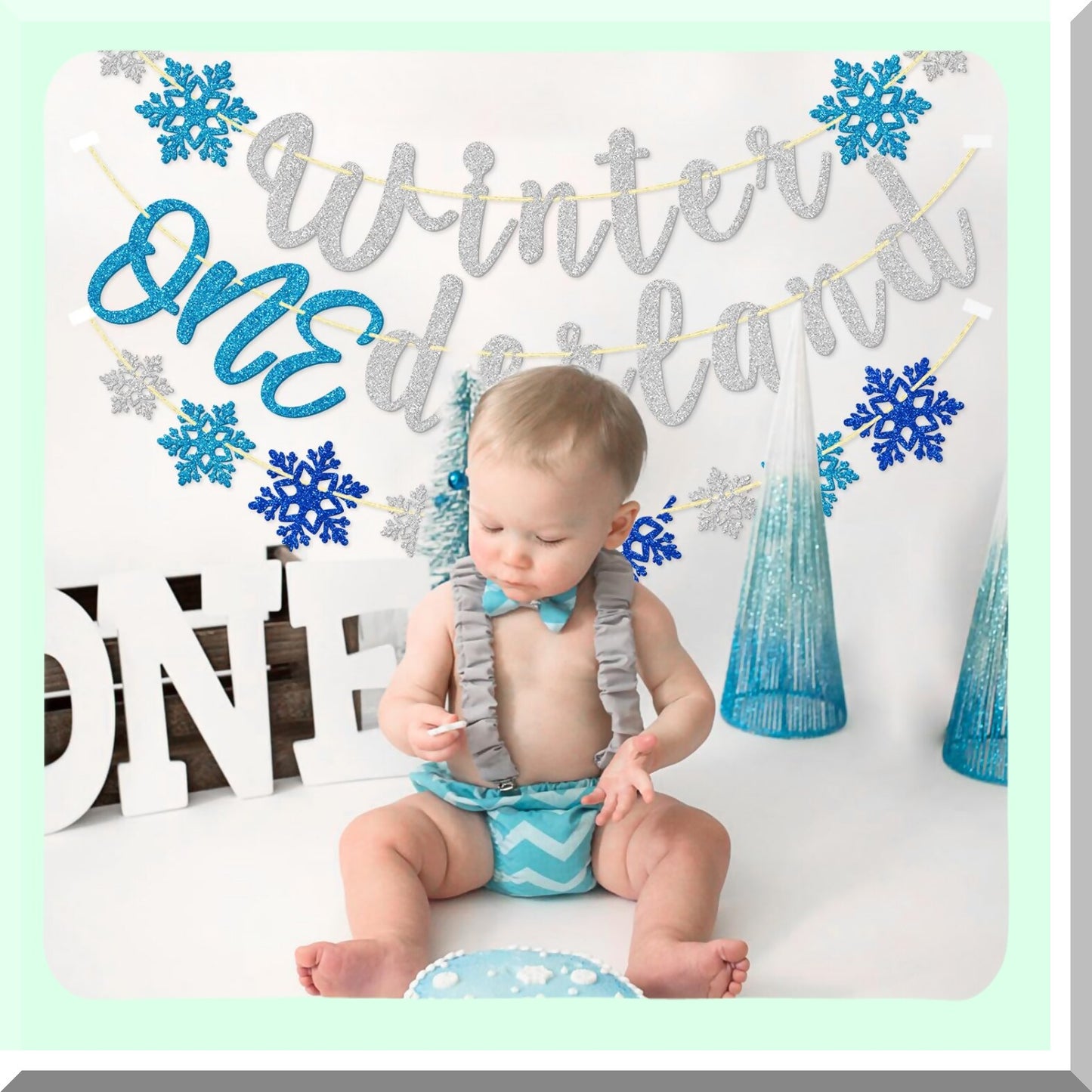 Winter Onederland 1st Birthday Banner for Boy