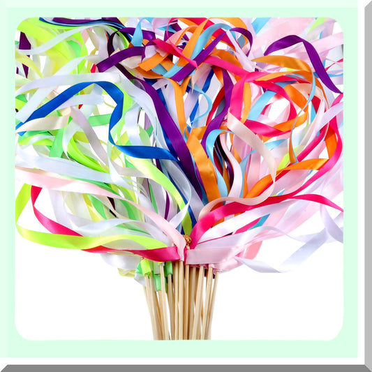 Colorful Ribbon Stick Party Streamers for Weddings and Events