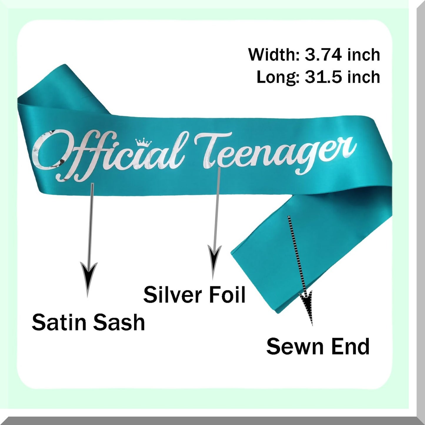 Teenager Birthday Sash for Girls 13th Party Decorations