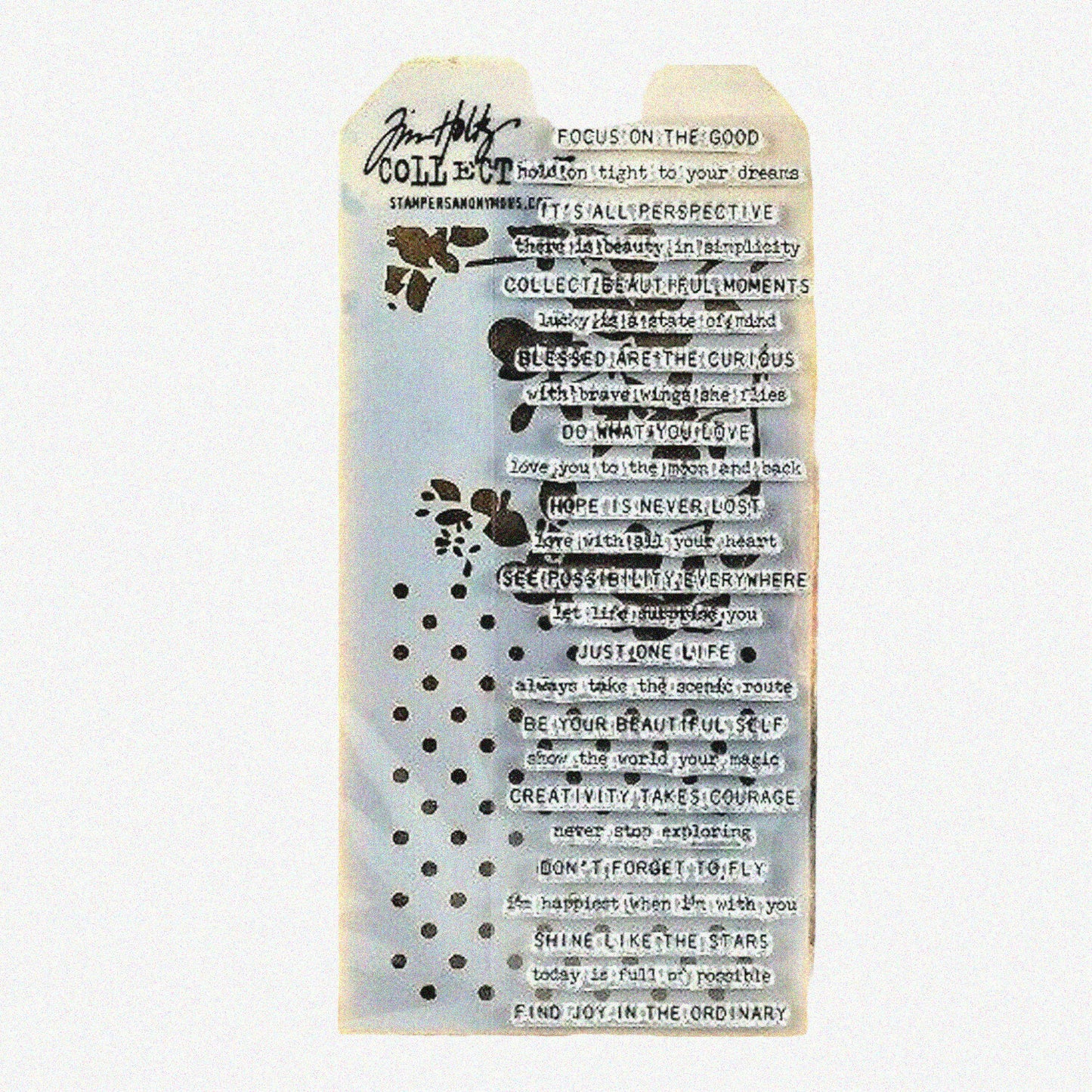 Polka Dot Blossom Sayings Mixed Media Stamp Set