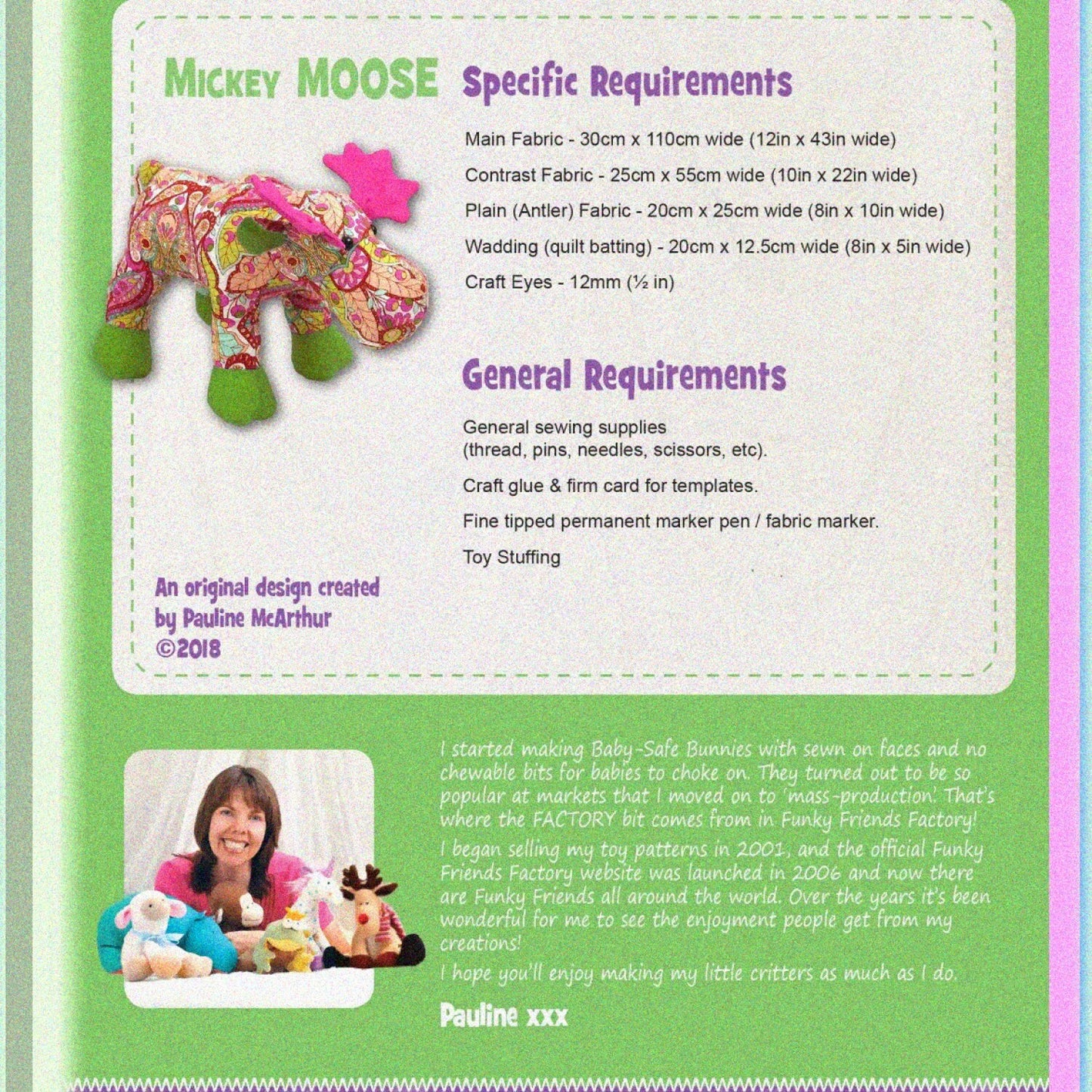 Mickey Moose Sewing Pattern