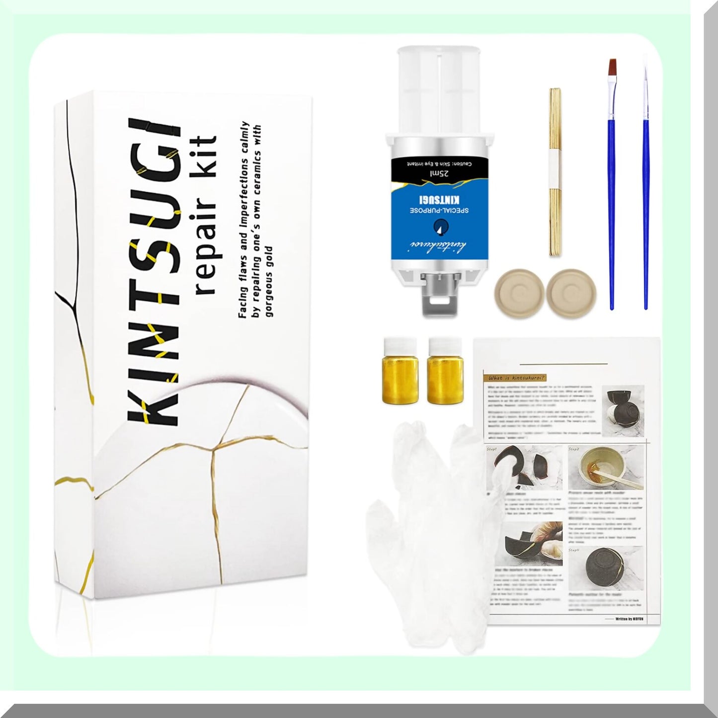 Kintsugi Repair Kit for Ceramic Restoration and Art