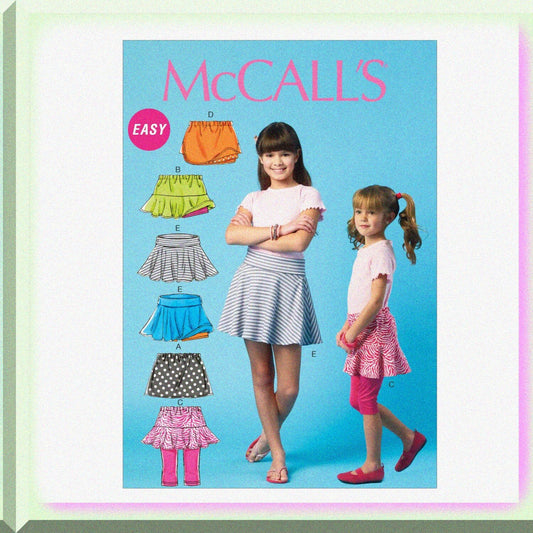 Children's Girls Skorts Pattern CCE