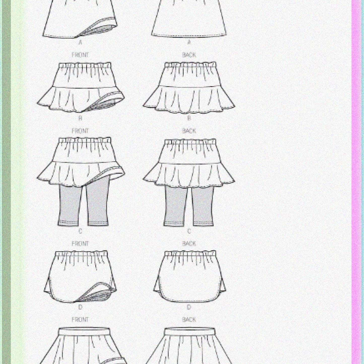 Children's Girls Skorts Pattern CCE
