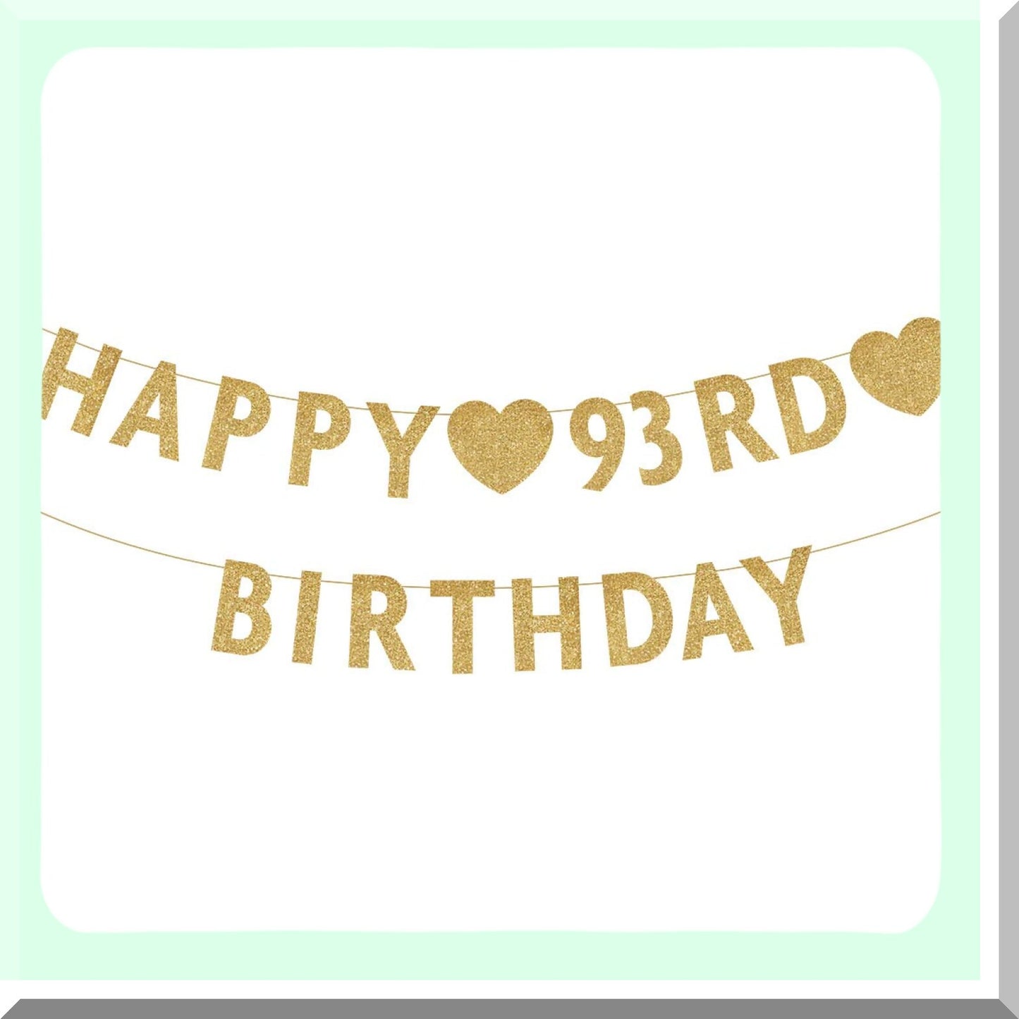 Gold 93rd Birthday Banner for Women and Men