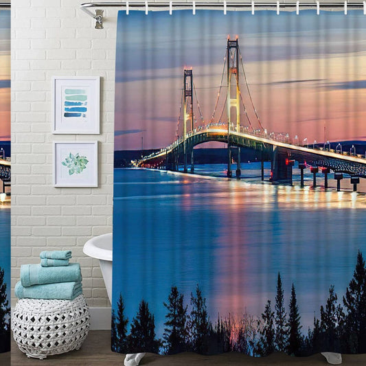Michigan Landscape Shower Curtain 72x72 Waterproof with Hooks