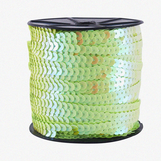 100 Yards Light Green AB Flat Round Paillette Sequin Trim