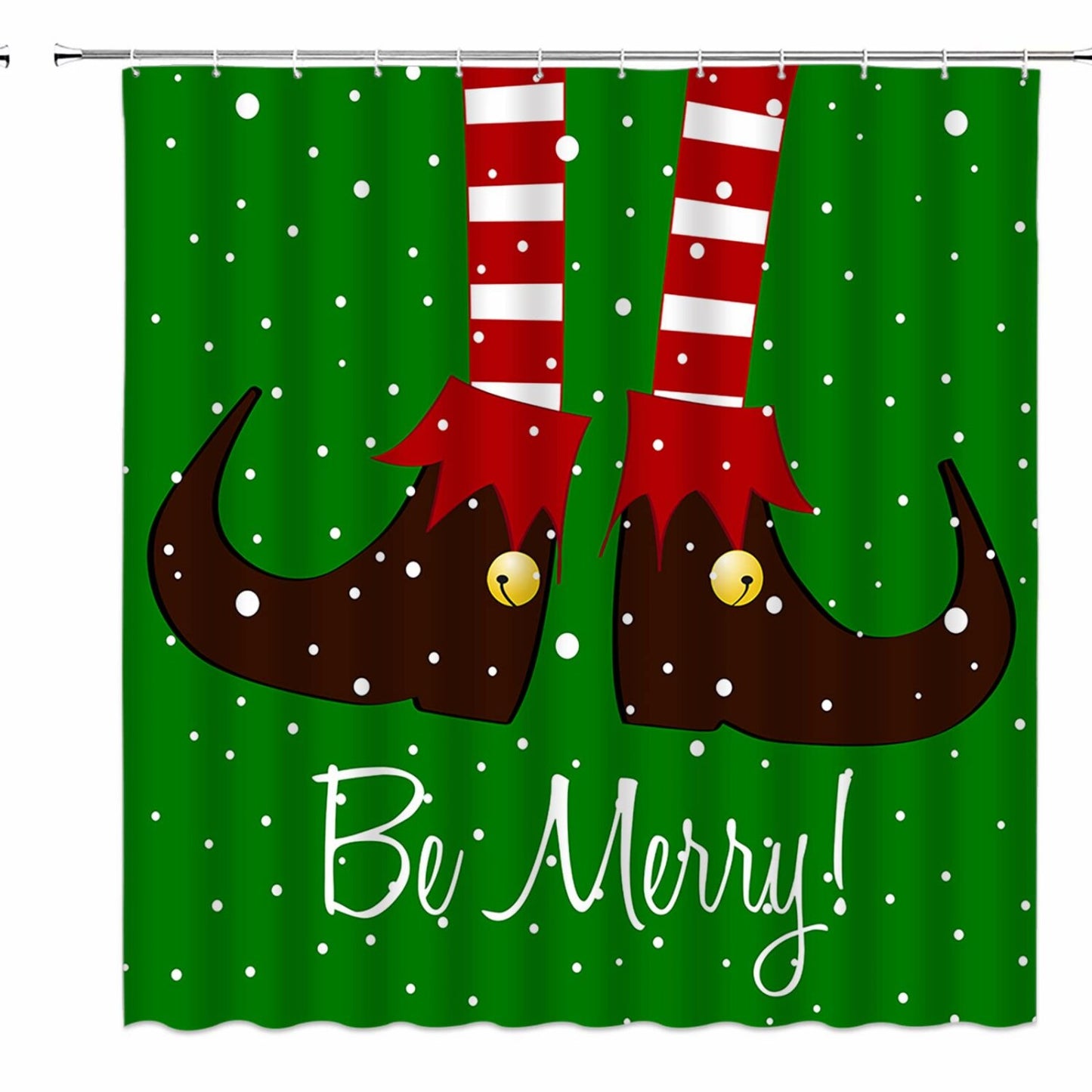 Gnome Xmas Shower Curtain 70x70 with Hooks