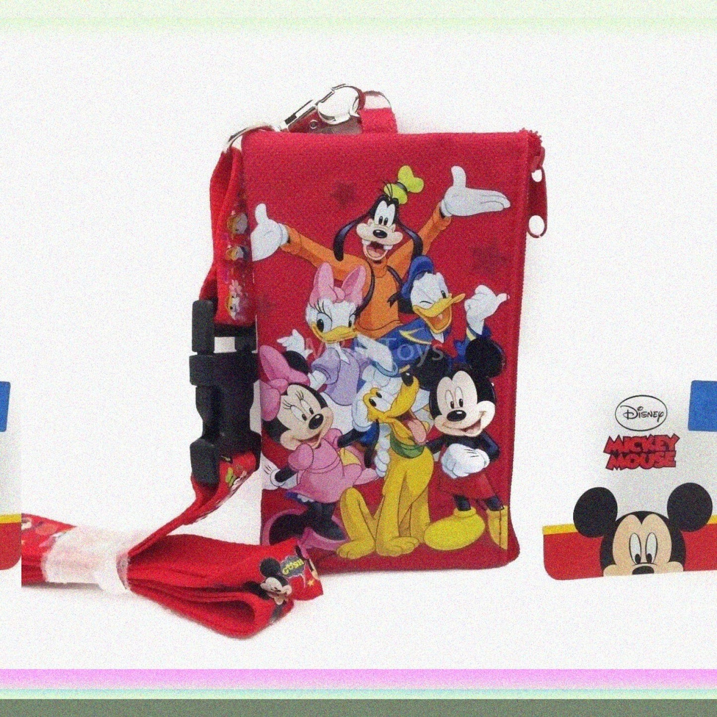 Mickey Mouse Friends Red Lanyard with Zippered Pouch