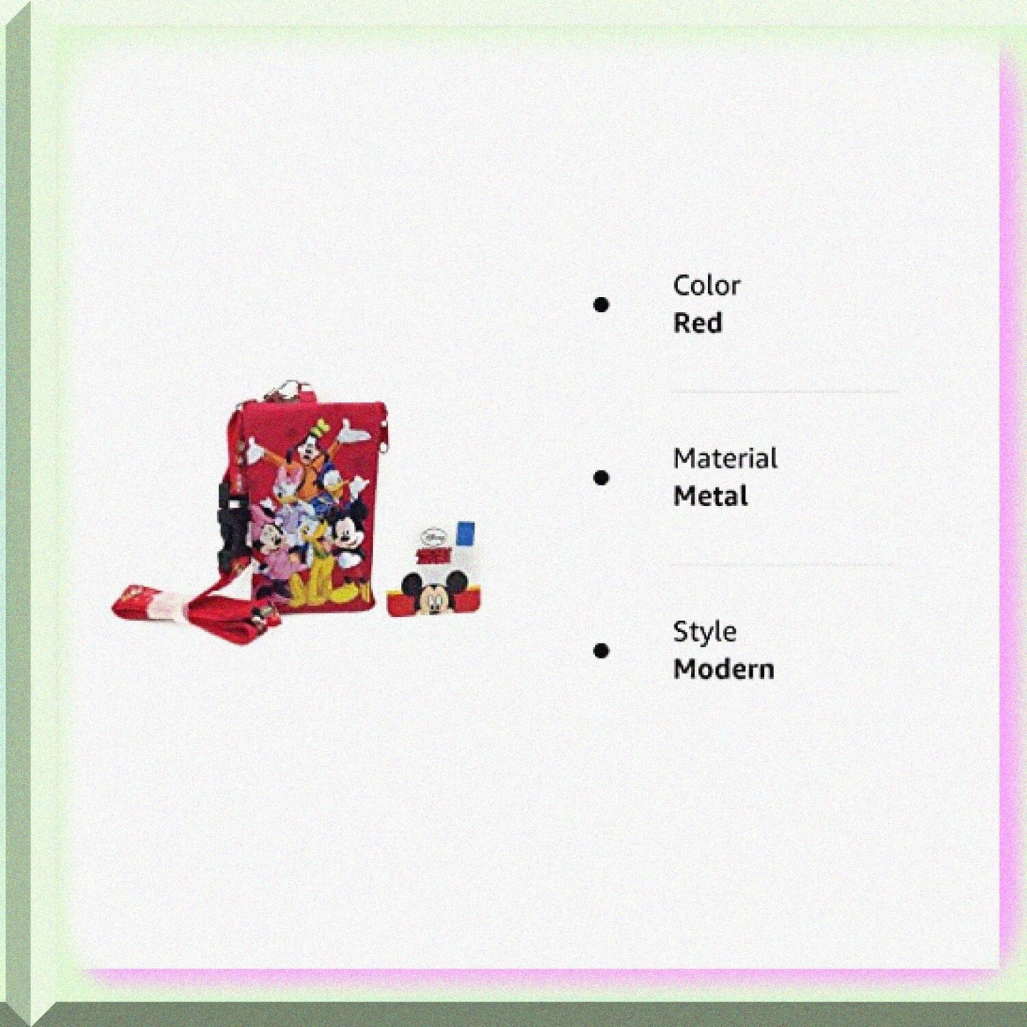 Mickey Mouse Friends Red Lanyard with Zippered Pouch