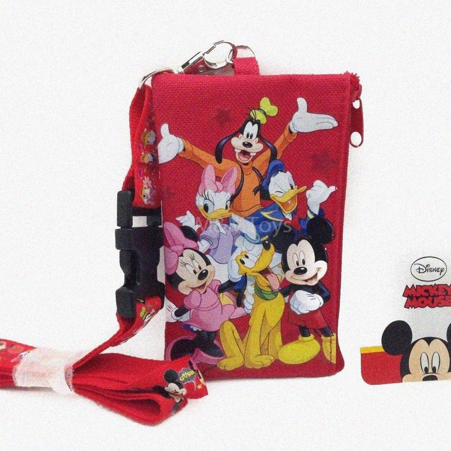 Mickey Mouse Friends Red Lanyard with Zippered Pouch