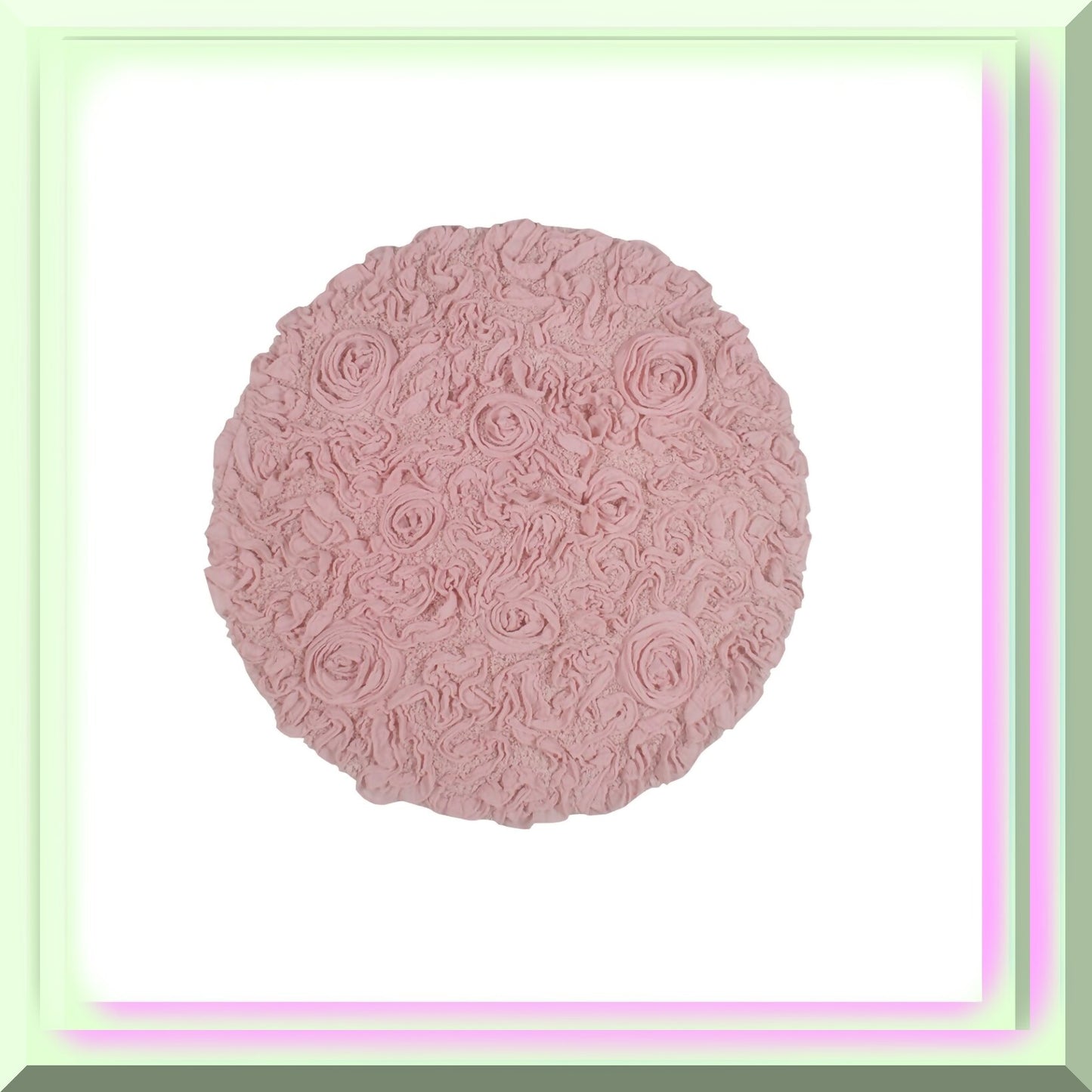 22" Round Cotton Tufted Bath Rug Pink