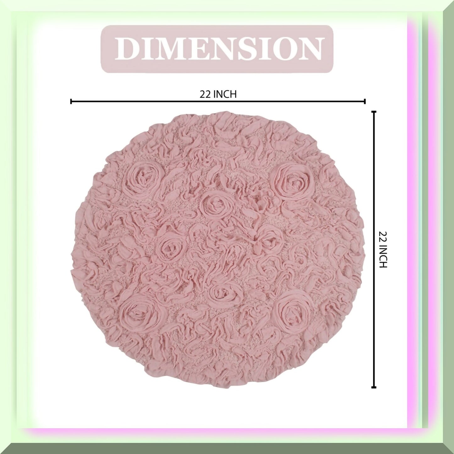 22" Round Cotton Tufted Bath Rug Pink