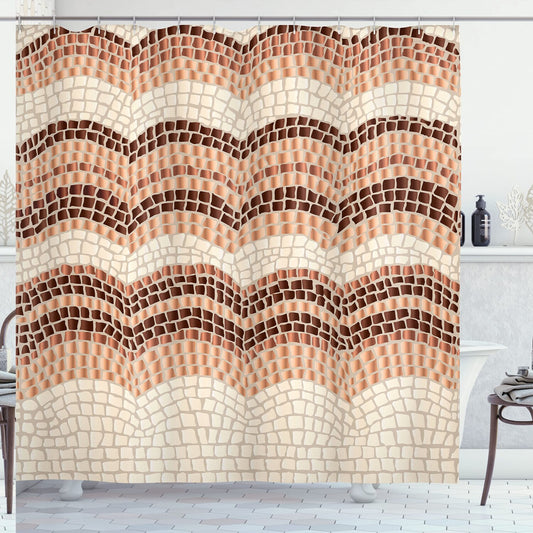 Tiles Shower Curtain 69" x 84" Peach Beige