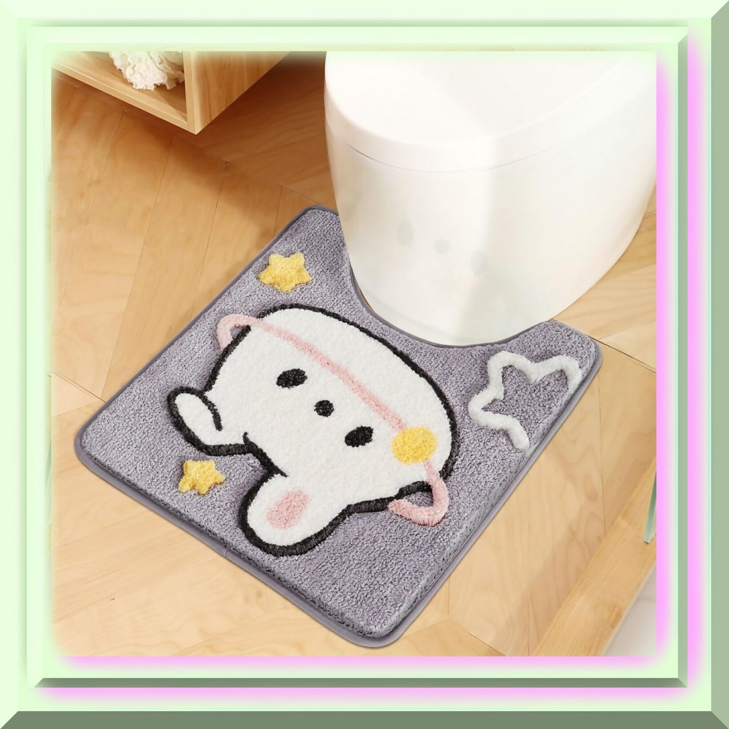 U-Shaped Microfiber Bathroom Rug 19.6x21.6 Inches