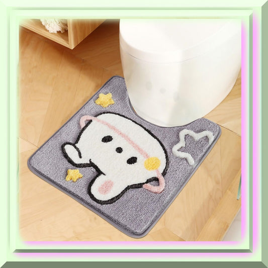 U-Shaped Microfiber Bathroom Rug 19.6x21.6 Inches