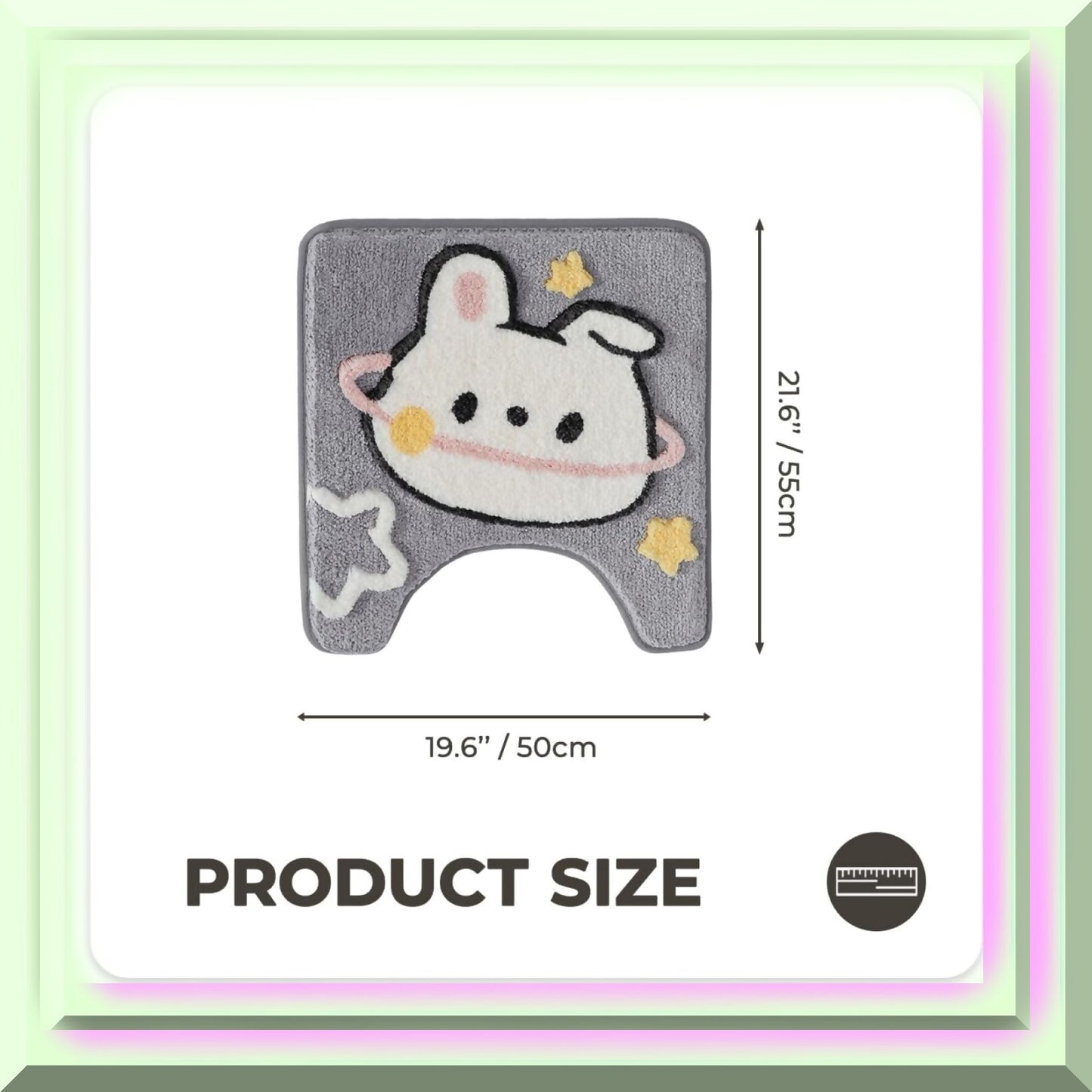 U-Shaped Microfiber Bathroom Rug 19.6x21.6 Inches