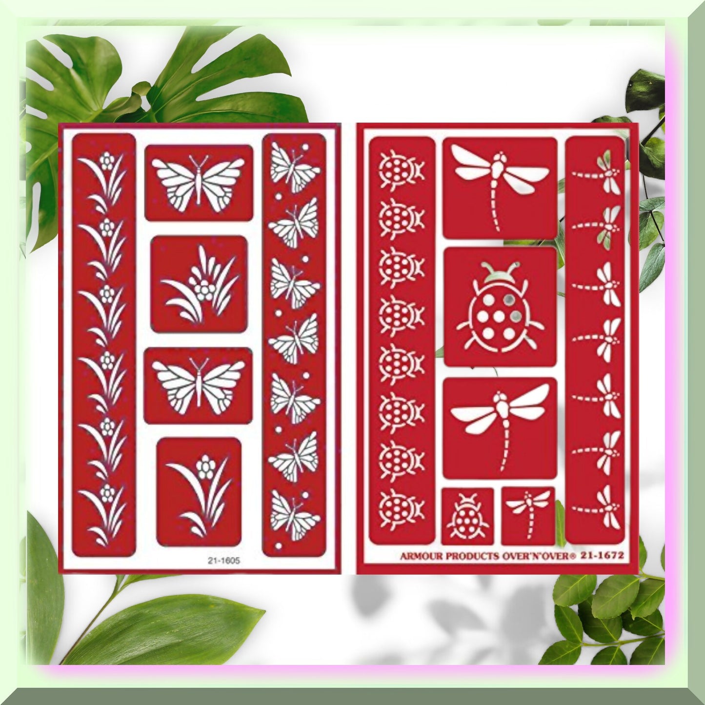 Reusable Glass & Stamp Etching Bundle with Butterfly & Garden Designs